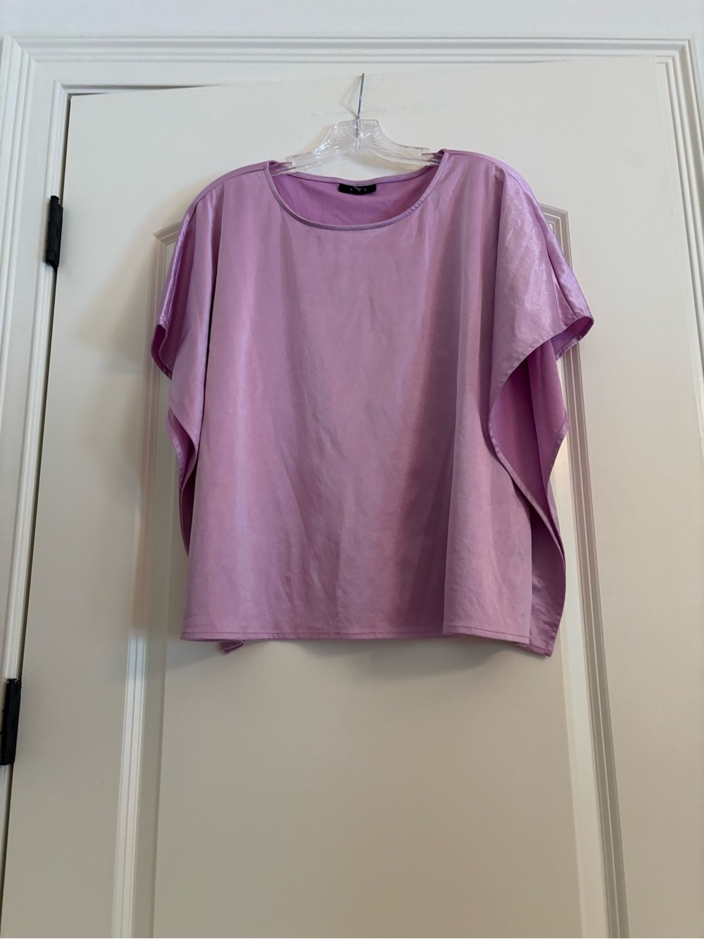 Alfani Lilac Short Sleeve Draped Top
